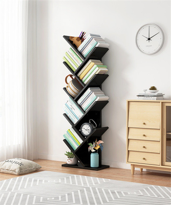Книжные полки дерева черноты угла Bookcase полки дерева пола SGS деревянные