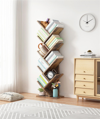 Книжные полки дерева черноты угла Bookcase полки дерева пола SGS деревянные