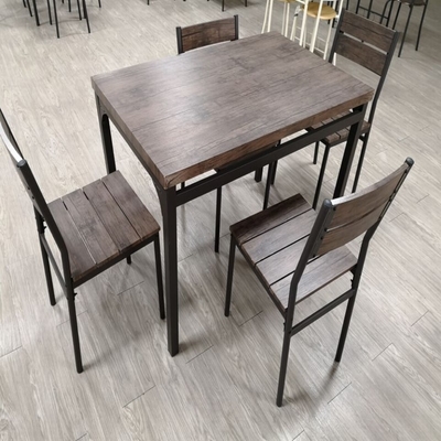 Домашний деревянный черный обеденный стол установил 4 стуль Seater с рамкой металла