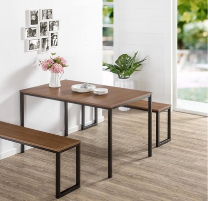 обеденный стол и стул MDF Nook кухни 3pcs деревянный установили с 2 Судами