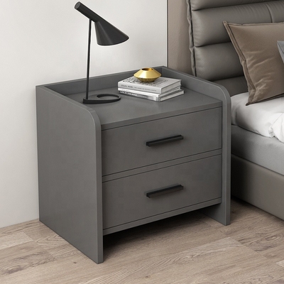Ящик 2 Nightstand серого цвета прикроватного столика тимберса Eco дружелюбный белый