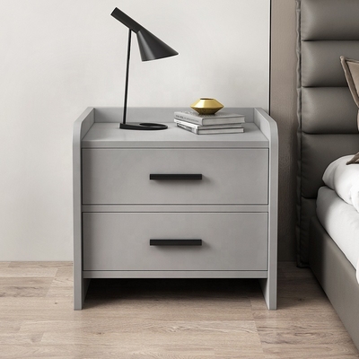 Ящик 2 Nightstand серого цвета прикроватного столика тимберса Eco дружелюбный белый